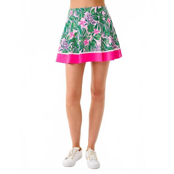 NEW LILLY PULITZER cilia high rise skort in conch shell pink roaring with joy